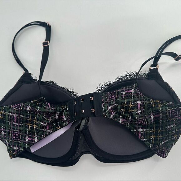 Savage X Fenty Lace Black & Metallic Bras With Green-Gold Bee - Picture 4 of 6